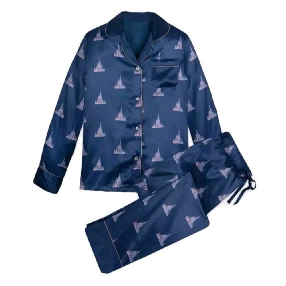 NEW Walt Disney World 1X PLUS SIZE 50th Anniversary Castle Satin Pajama Set Pjs